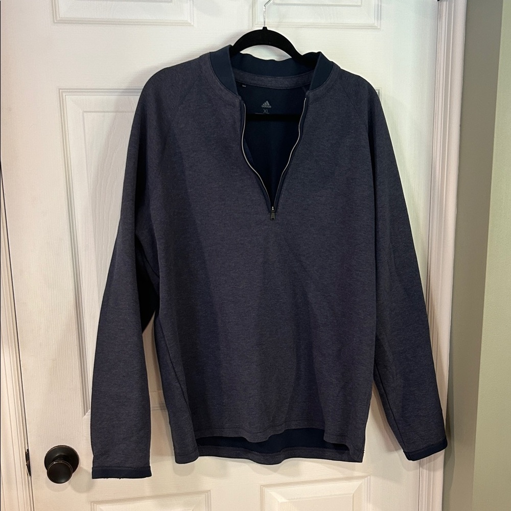 adidas Men's Dark Blue Zip-Up Sweater